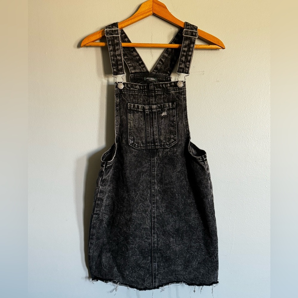 Black light wash Jean Short Overall Dress Wild Fable Target Vintage Inspired